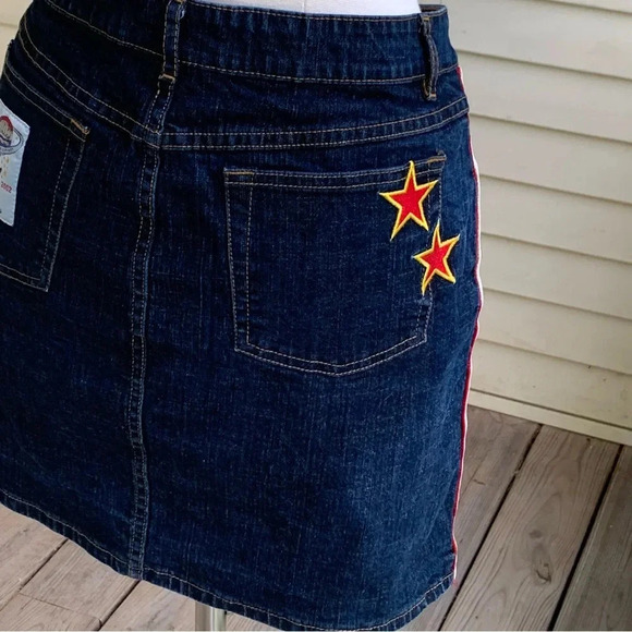 Fubu Harlem Globetrotters Denim Skirt Size 11/12 Vintage Jean Mini Basketball - Picture 5 of 10